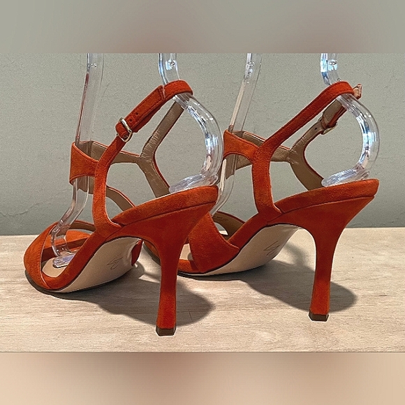 27 EDIT Orange Suede Lanie Heels Size 8.5  New Without Box - Picture 5 of 13